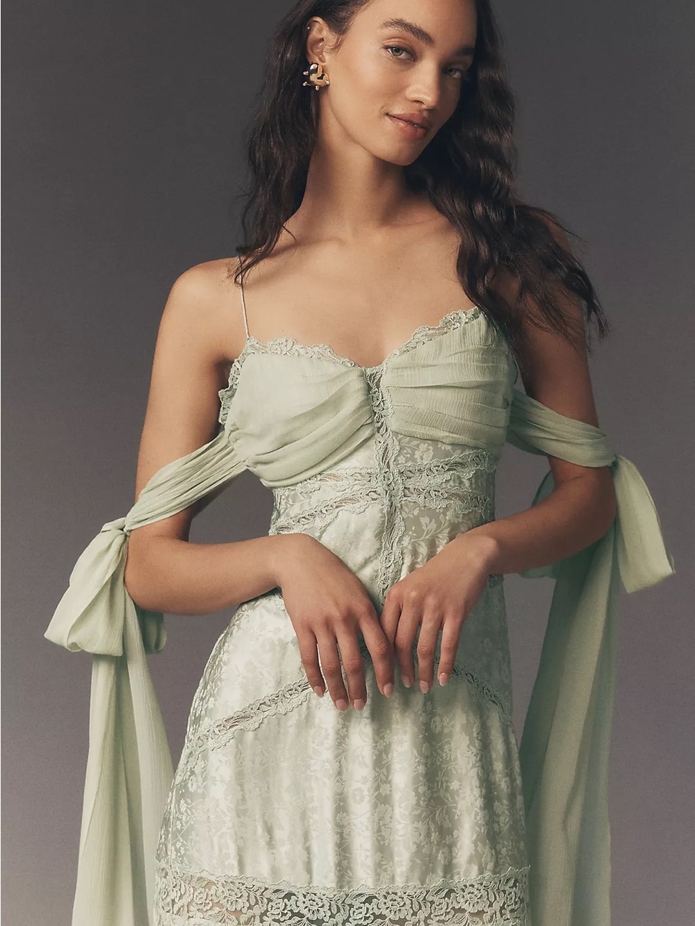 For Love & Lemons Rita Silk Maxi Gown - Picture 3 of 6